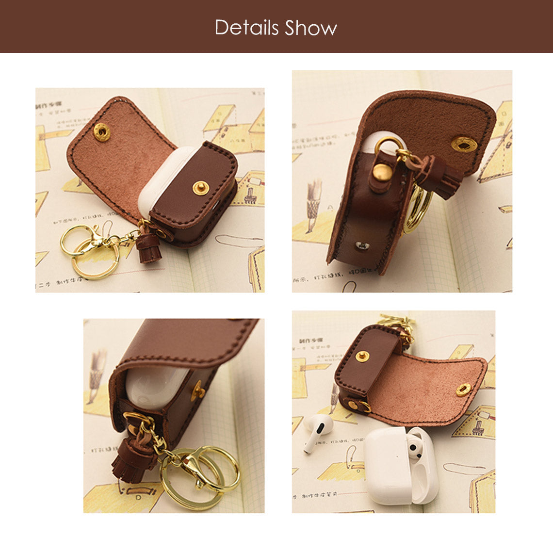 CUCUBIRD POPSEWING® Full Grain Leather AirPods Pro Holder DIY Kit  