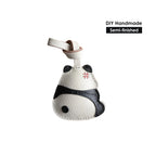 CUCUBIRD POPSEWING® Sheep Leather Cute Angry Panda Charm DIY Kit  