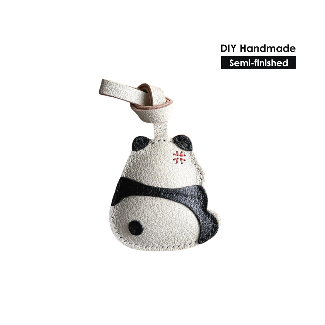 CUCUBIRD POPSEWING® Sheep Leather Cute Angry Panda Charm DIY Kit  