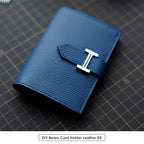 CUCUBIRD POPSEWING® Full Grain Leather Bearn Card Holder DIY Kits  