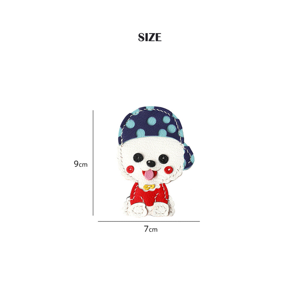 CUCUBIRD CUCUBIRD Leather Cute Bichon Keychain DIY Kits  