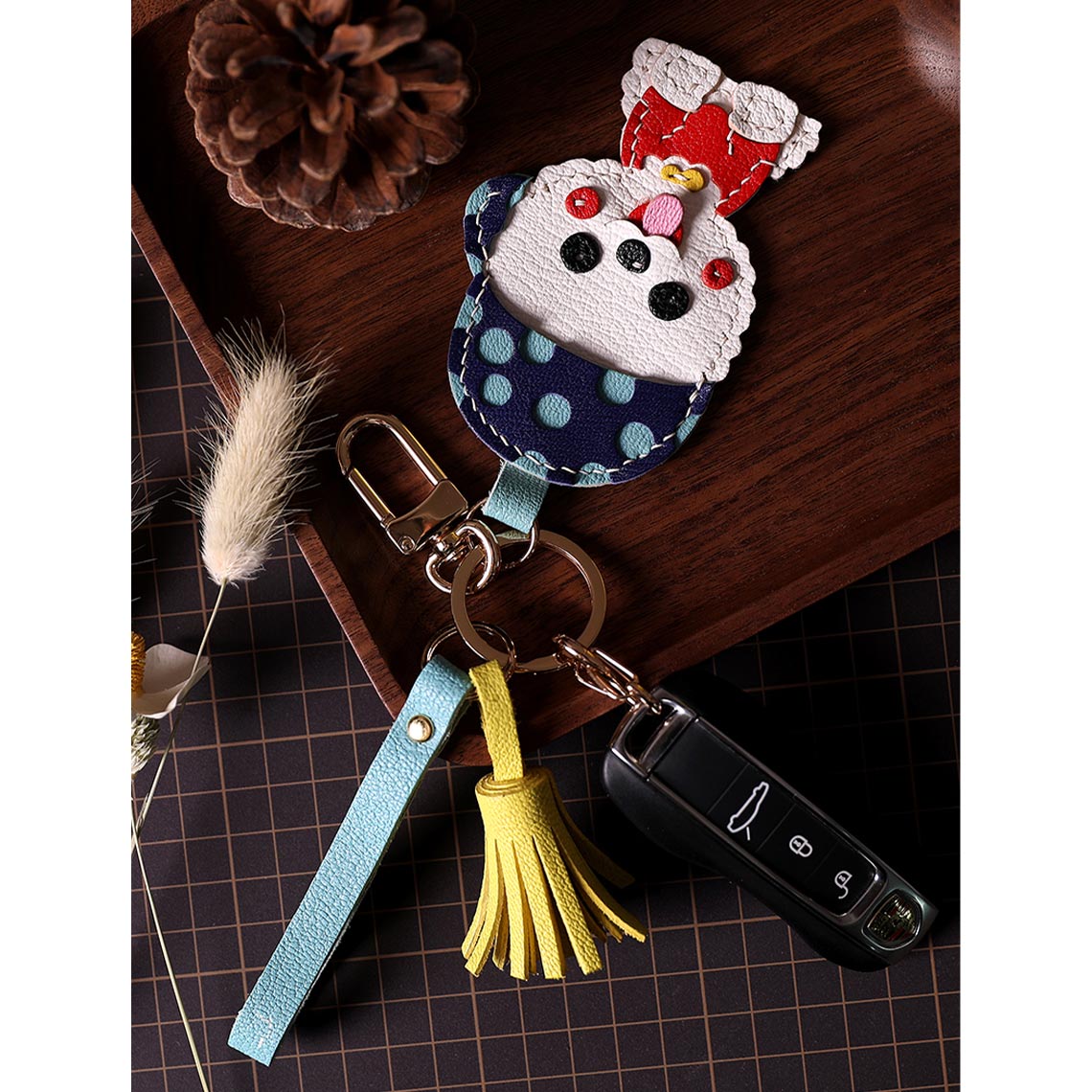CUCUBIRD CUCUBIRD Leather Cute Bichon Keychain DIY Kits  