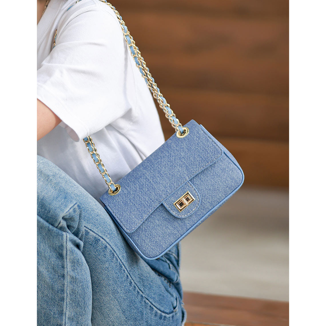CUCUBIRD POPSEWING® Leather Denim Small Chain Bag DIY Kits  