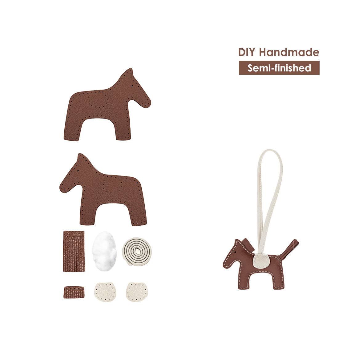 CUCUBIRD POPSEWING® Leather Horse Bag Charm DIY Kit  