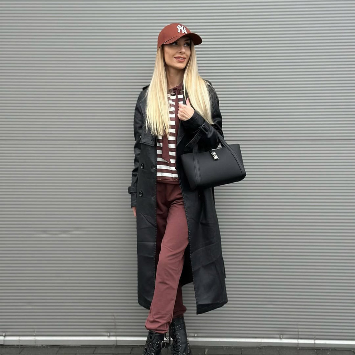 CUCUBIRD Top Grain Leather Small Bucket Handbag  