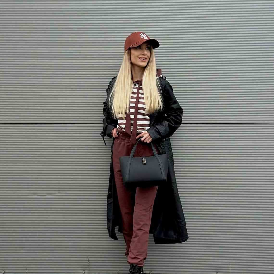 CUCUBIRD Top Grain Leather Small Bucket Handbag  