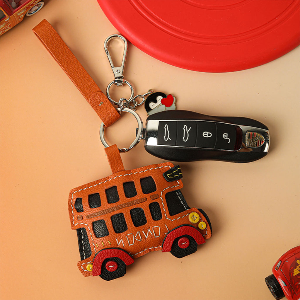 CUCUBIRD POPSEWING® Sheep Leather City Bus Keychain DIY Kit  