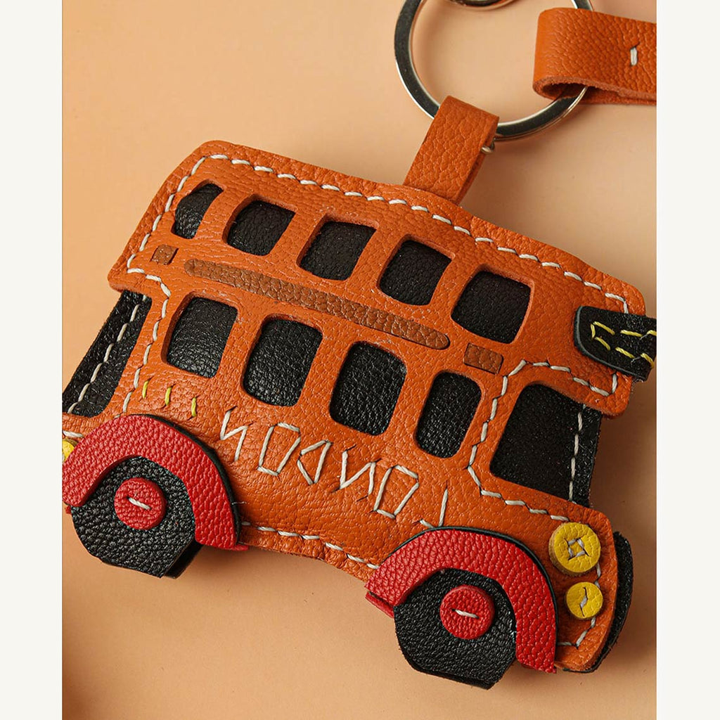 CUCUBIRD POPSEWING® Sheep Leather City Bus Keychain DIY Kit  