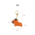 CUCUBIRD Vegetable Tanned Leather Capybara Handmade Keychain  