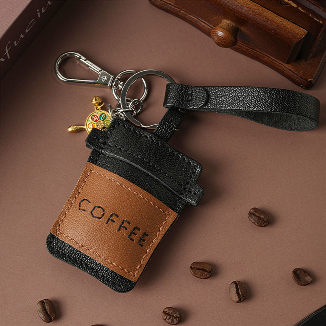 CUCUBIRD POPSEWING® Sheep Leather My Coffee Keychain DIY Kit  