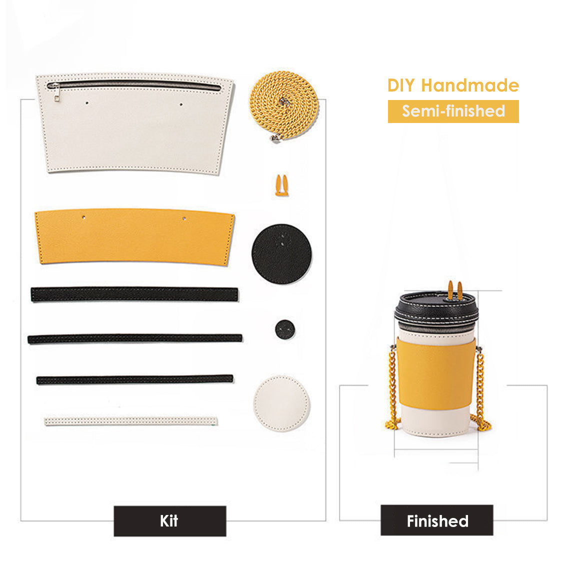 CUCUBIRD POPSEWING® Leather Coffee Cup Bag DIY Kit  