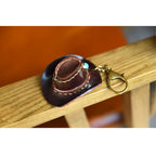CUCUBIRD Handmade Leather Cowboy Hat Keychain  