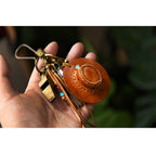 CUCUBIRD Handmade Leather Cowboy Hat Keychain  