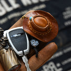 CUCUBIRD Handmade Leather Cowboy Hat Keychain  