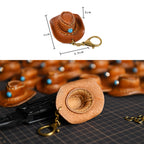 CUCUBIRD Handmade Leather Cowboy Hat Keychain  