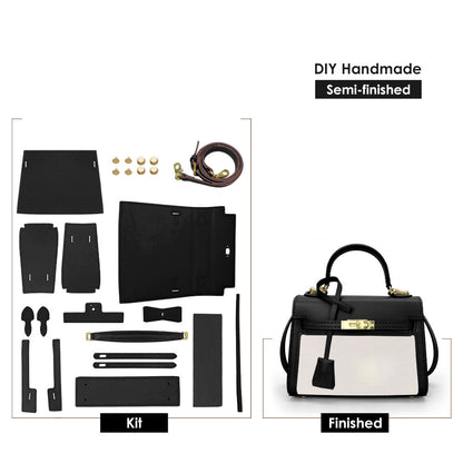 CUCUBIRD POPSEWING® Leather Dustbag Recycle Kelly Bag DIY Kit Black 