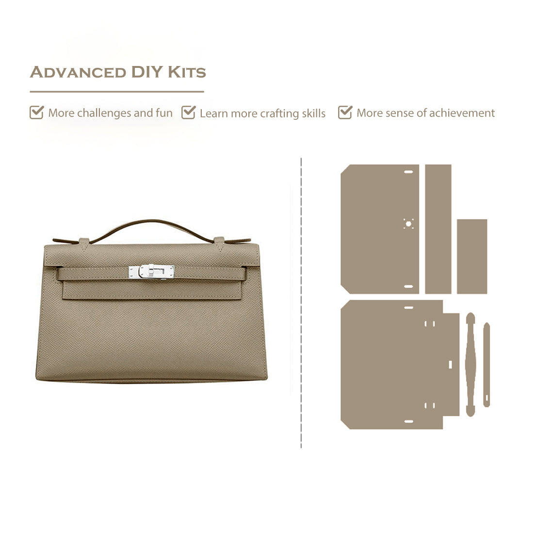 CUCUBIRD CUCUBIRD Full Grain Leather Inspired Kelly Clutch - Advanced DIY Kits  