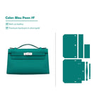 CUCUBIRD CUCUBIRD Full Grain Leather Inspired Kelly Clutch - Advanced DIY Kits Bleu Paon 7F / Gold 