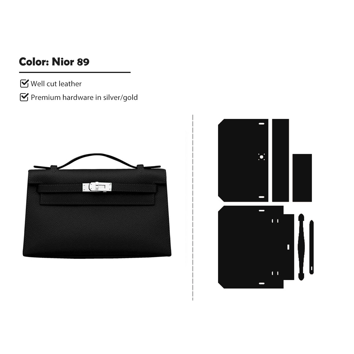 CUCUBIRD Full Grain Leather Inspired Kelly Clutch - Advanced DIY Kits