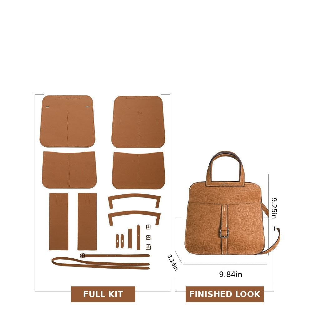 CUCUBIRD Horseshoe Bag DIY Kit Top Grain Leather Crossbody Bag  