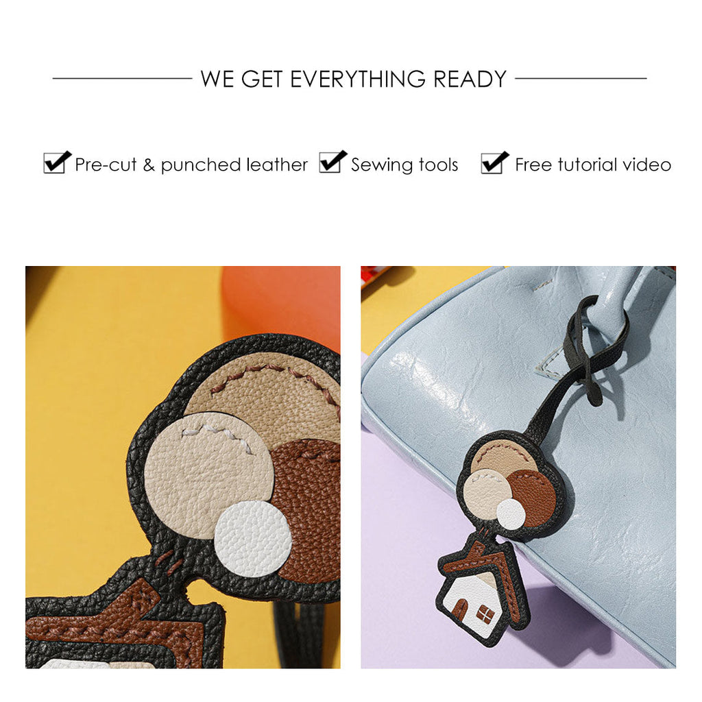 CUCUBIRD CUCUBIRD Leather Dream House Charm Keychain DIY Kits  