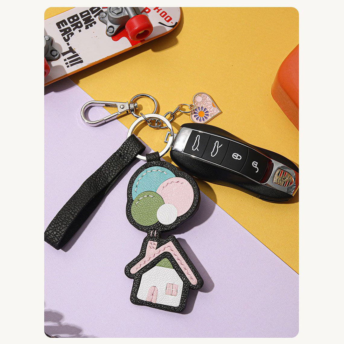 CUCUBIRD Leather Dream House Charm Keychain DIY Kits