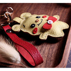 CUCUBIRD POPSEWING® Sheep Leather Cute Bear Keychain DIY Kit  