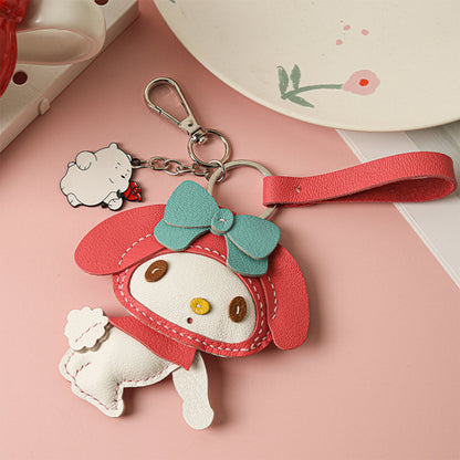 CUCUBIRD POPSEWING® Leather Melo Keychain DIY Kit Blue Bowknot 