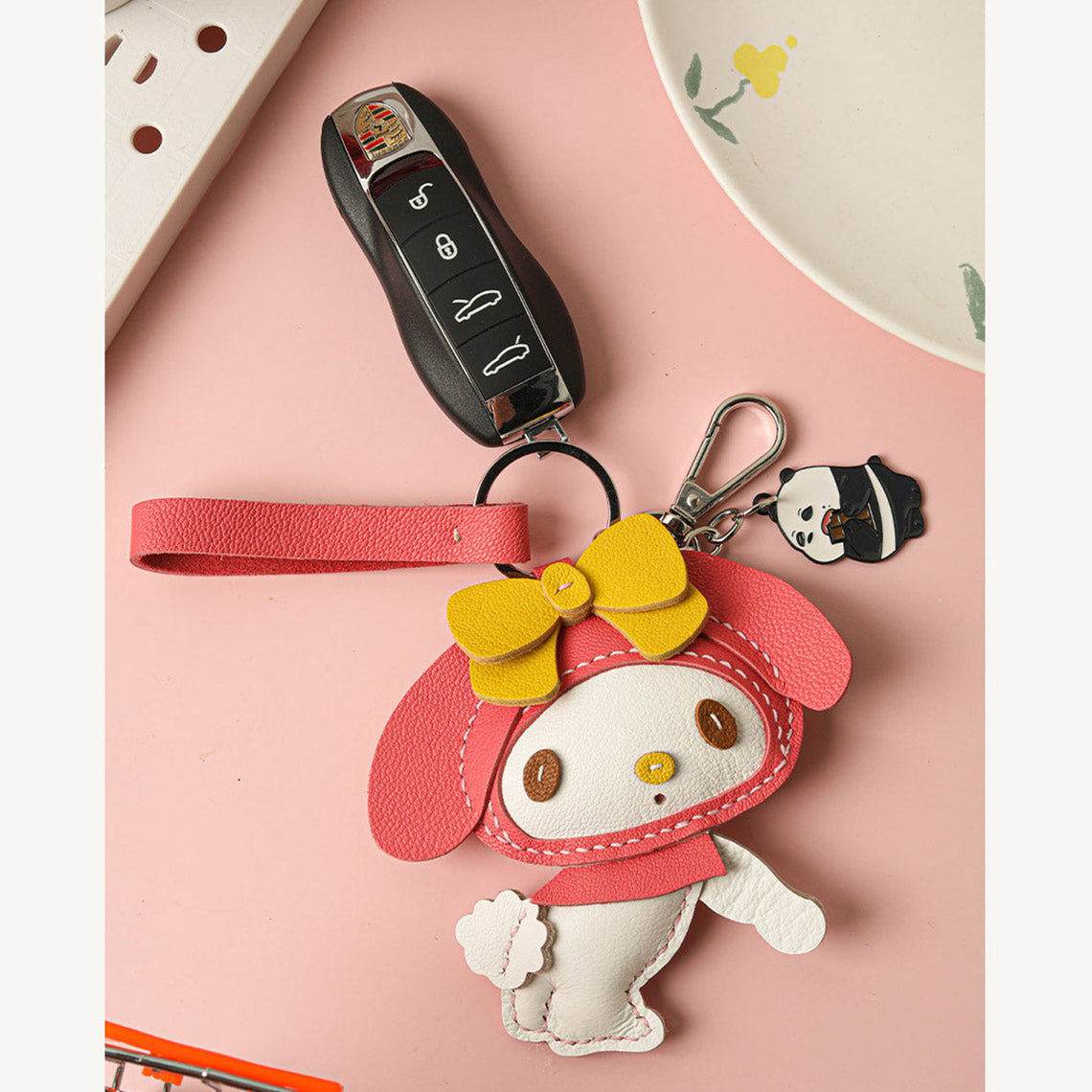 CUCUBIRD CUCUBIRD Leather Melo Keychain DIY Kit Yellow Bowknot 