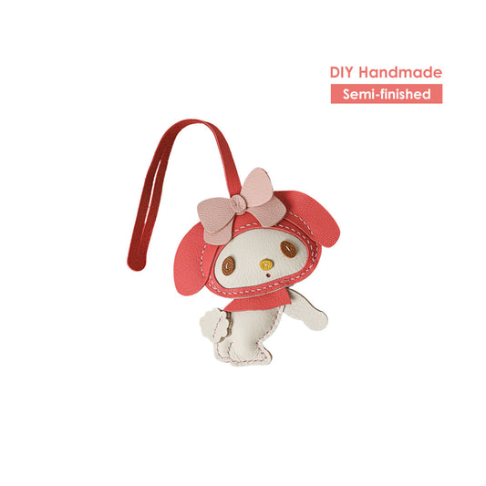 CUCUBIRD POPSEWING® Leather Melo Keychain DIY Kit Pink Bowknot 
