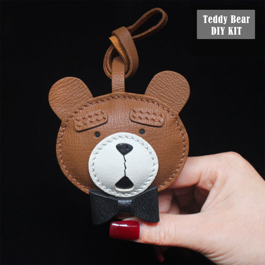 Talking Ted Keychain R Rated CUCUBIRD® Leather Double Faced Ted Keychain DIY Kits