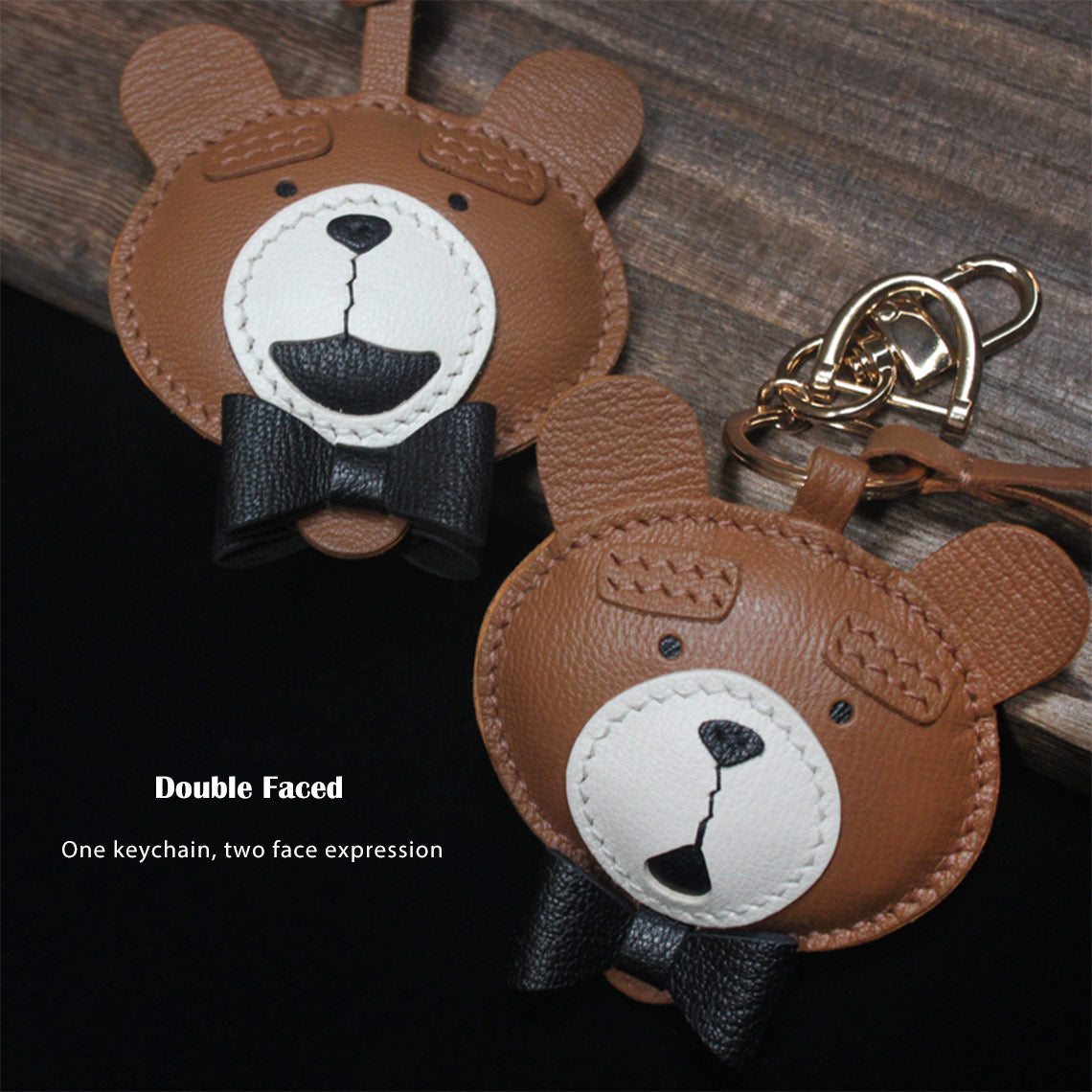 CUCUBIRD POPSEWING® Leather Double Faced Ted Keychain DIY Kits  