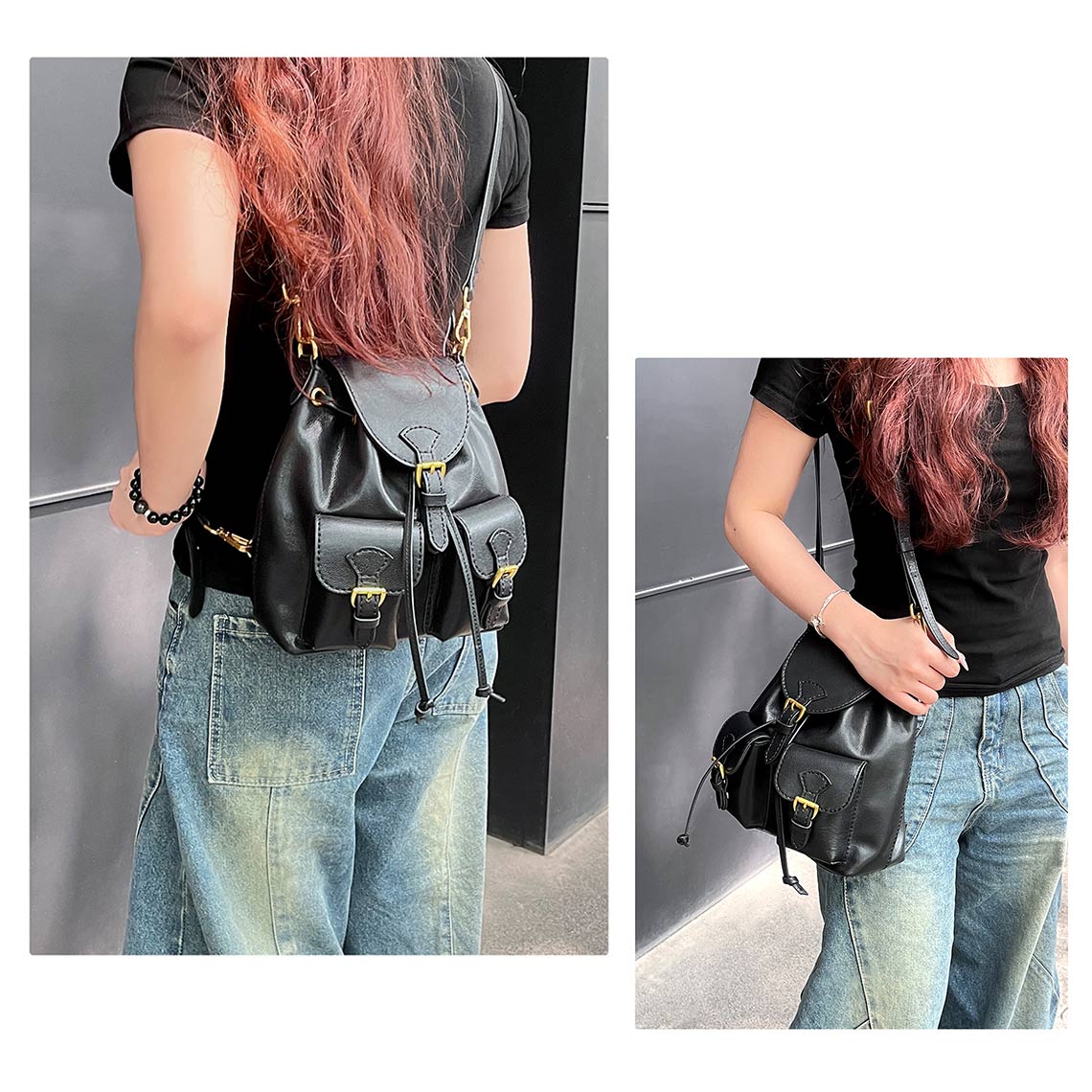 CUCUBIRD POPSEWING® Top Grain Leather Black Backpack DIY Kit  