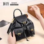 CUCUBIRD POPSEWING® Top Grain Leather Black Backpack DIY Kit  
