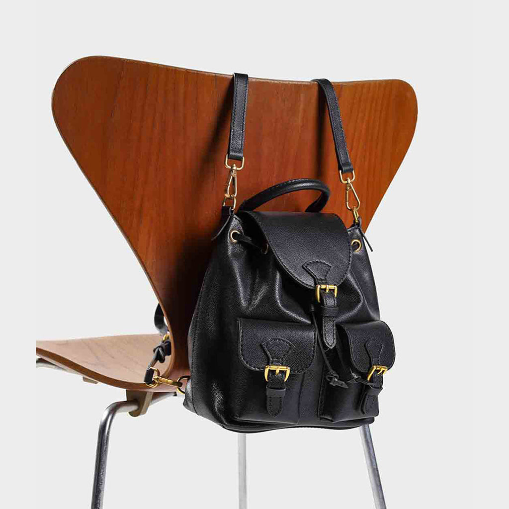 CUCUBIRD POPSEWING® Top Grain Leather Black Backpack DIY Kit  