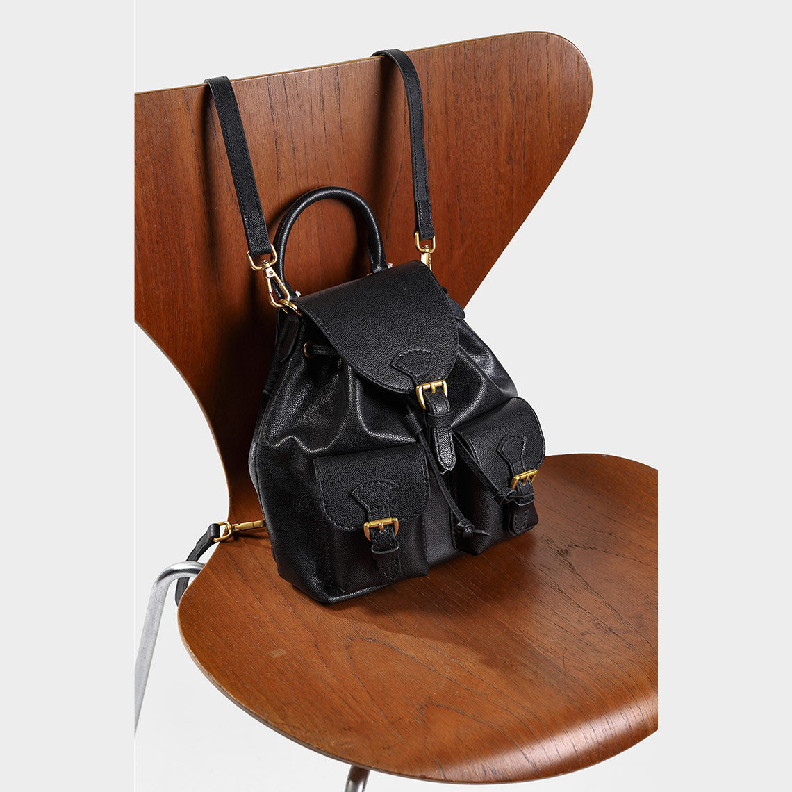 CUCUBIRD POPSEWING® Top Grain Leather Black Backpack DIY Kit  