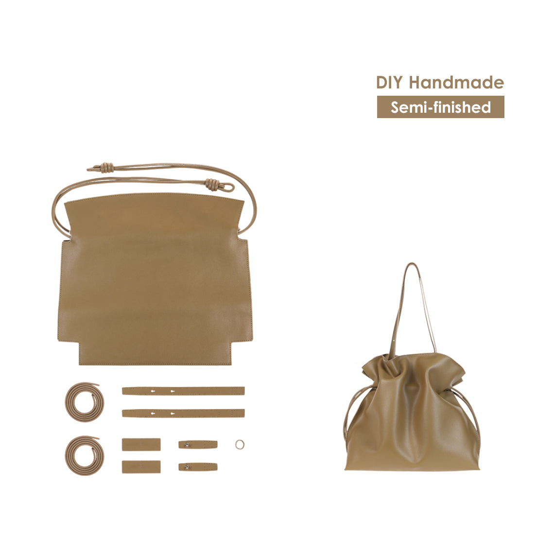 diy backpack leather CUCUBIRD® Leather Drawstring Shoulder Backpack DIY Kits