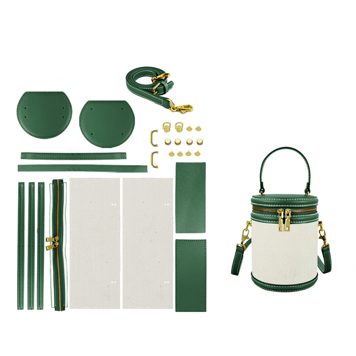 CUCUBIRD POPSEWING® Leather Dustbag Recycle Round Bag DIY Kits  