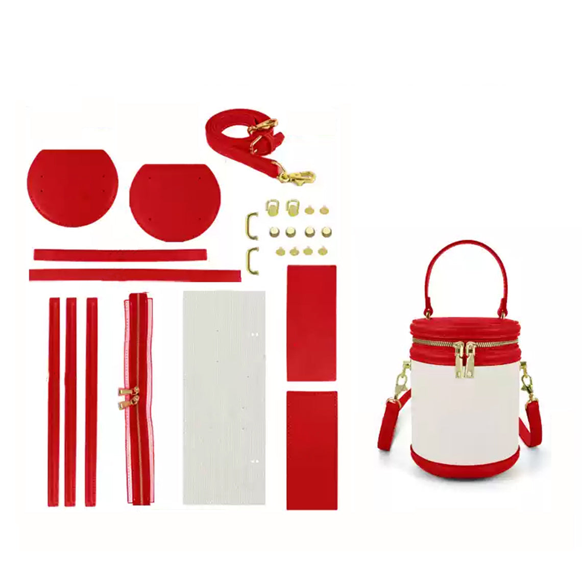 CUCUBIRD POPSEWING® Leather Dustbag Recycle Round Bag DIY Kits  