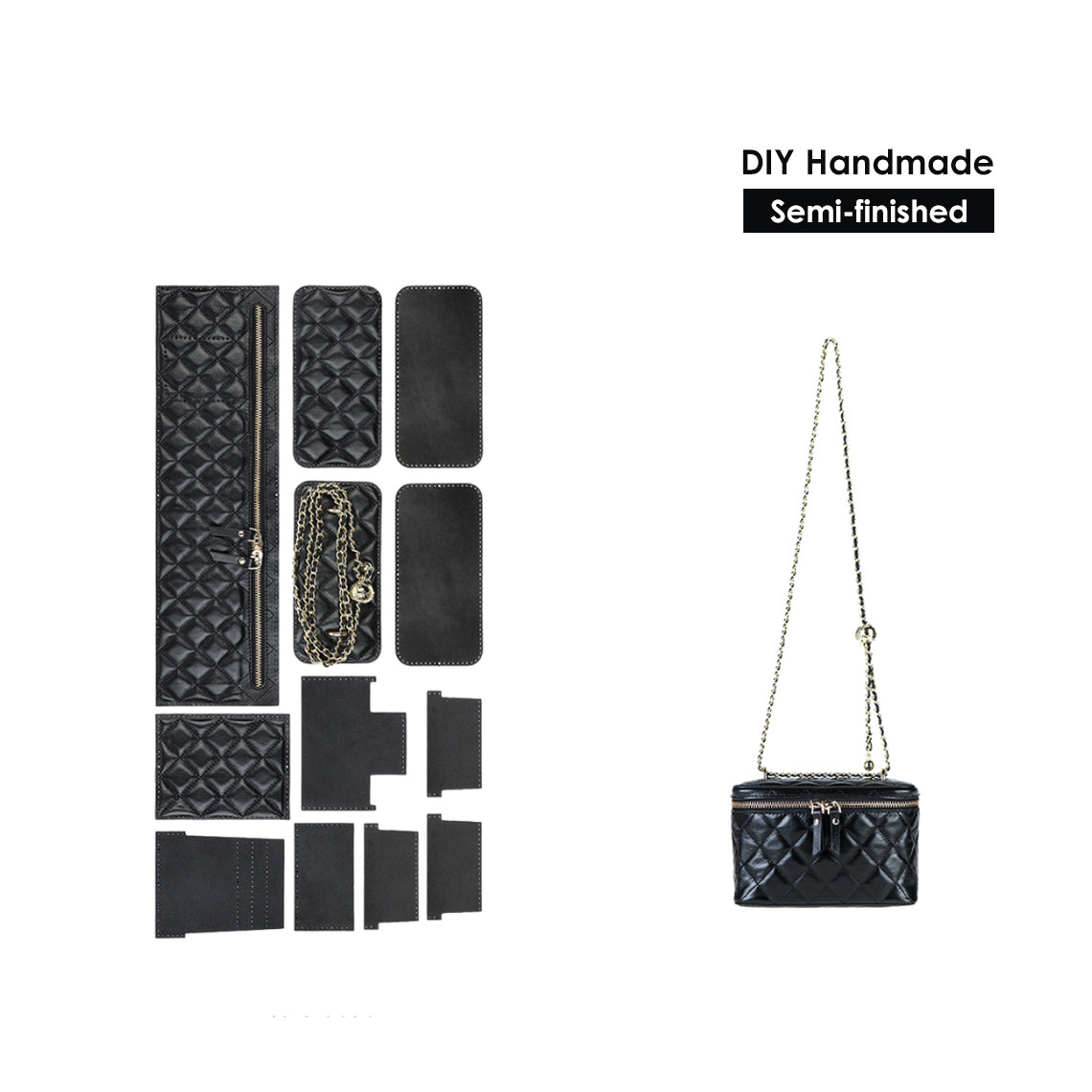 CUCUBIRD POPSEWING® Top Grain Leather Quilted Box Bag DIY Kits  