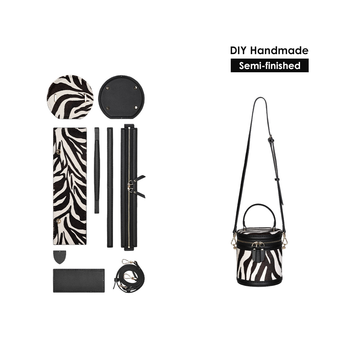 CUCUBIRD POPSEWING® Leather Patterns Bucket Bag DIY Kit  