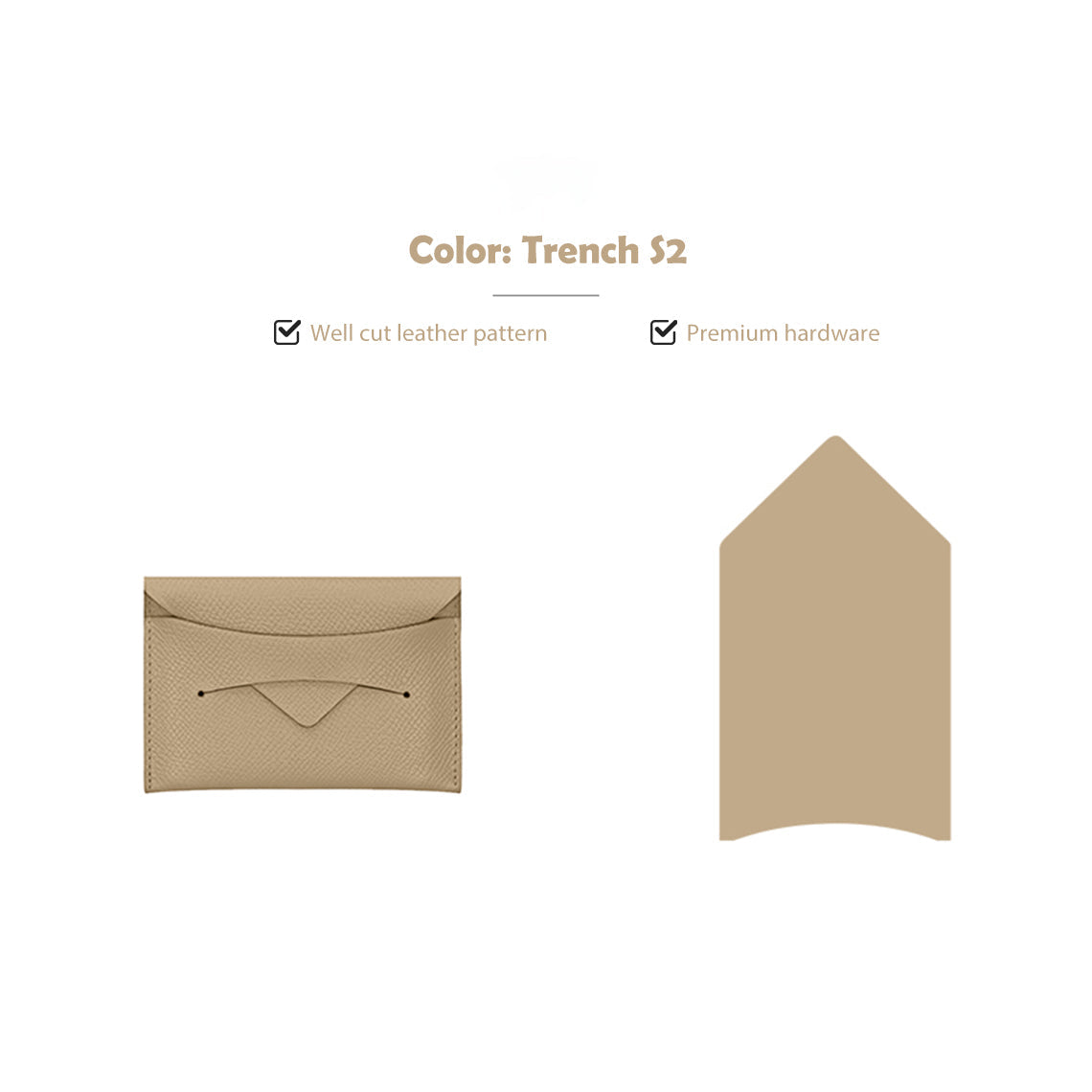 CUCUBIRD CUCUBIRD Full Grain Leather Classic Envelope Card Holder DIY Kits Trench S2 
