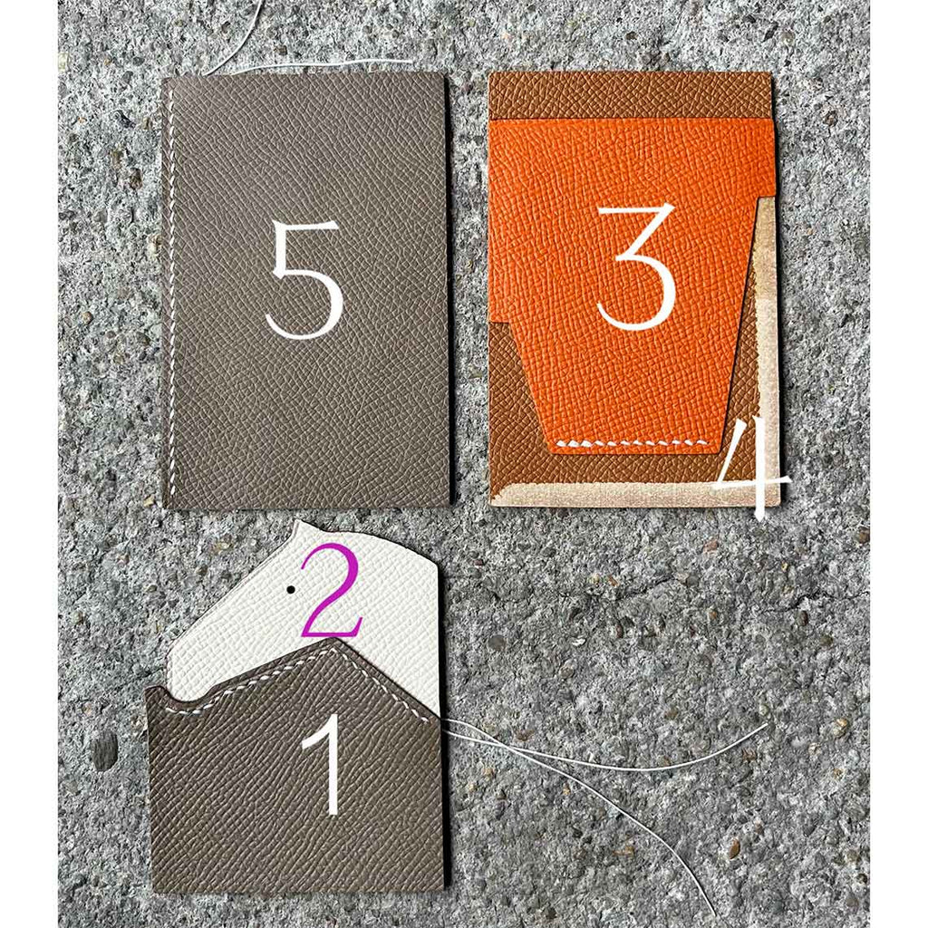 CUCUBIRD CUCUBIRD Full Grain Leather Horse Slim Card Holder DIY Kits  