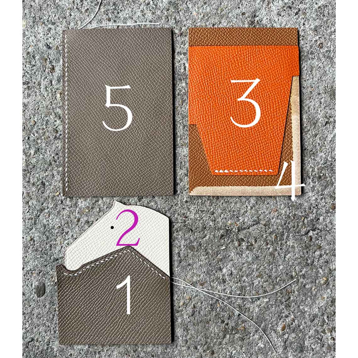 CUCUBIRD Full Grain Leather Horse Slim Card Holder DIY Kits