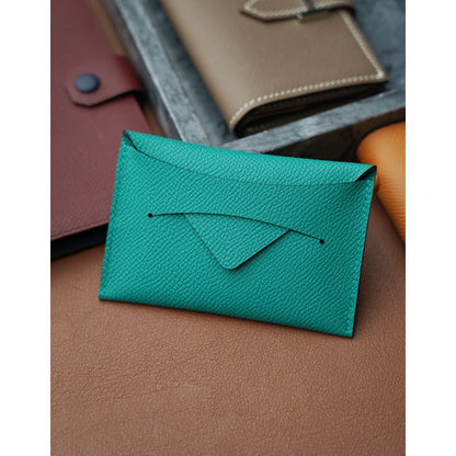 CUCUBIRD Full Grain Leather Classic Envelope Card Holder DIY Kits