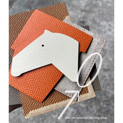 CUCUBIRD Full Grain Leather Horse Slim Card Holder DIY Kits