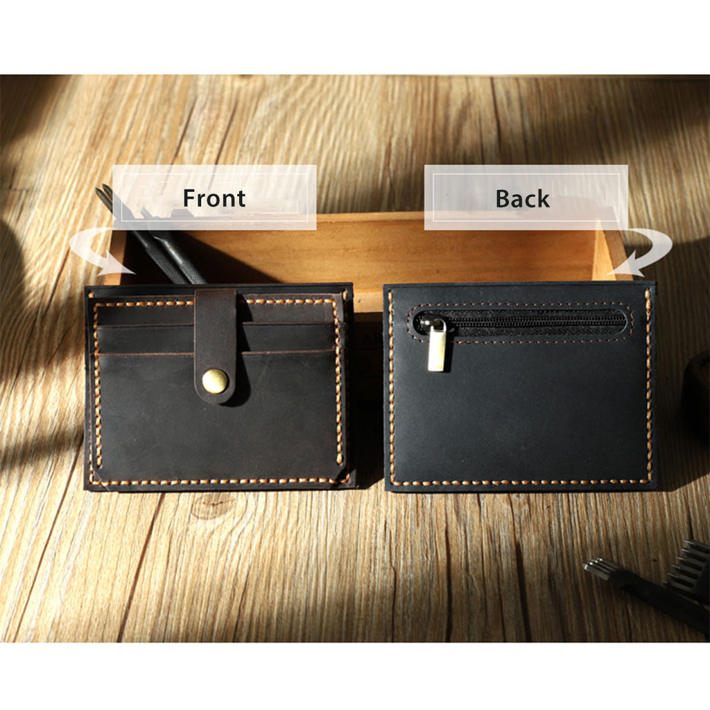 CUCUBIRD POPSEWING® Crazy Horse Leather Double Card Holder DIY Kits  