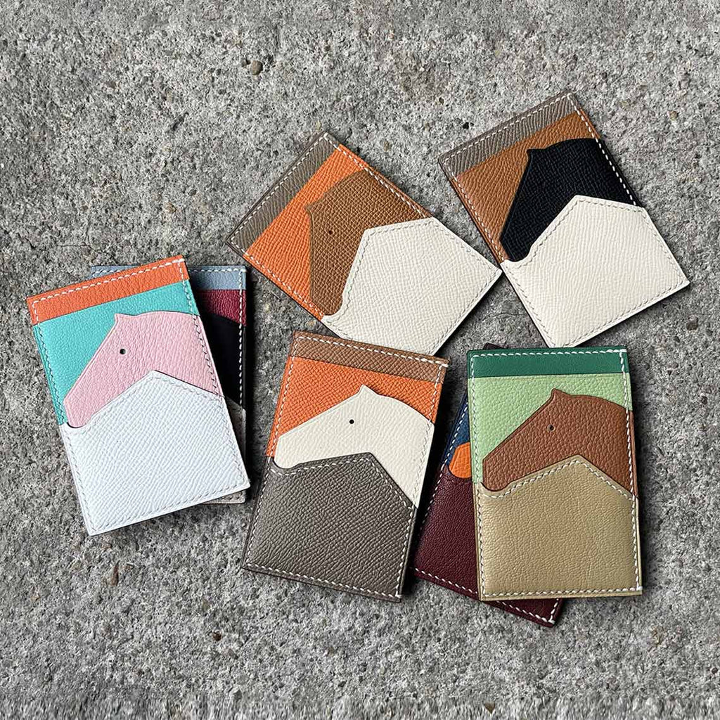 CUCUBIRD CUCUBIRD Full Grain Leather Horse Slim Card Holder DIY Kits  