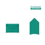 CUCUBIRD CUCUBIRD Full Grain Leather Classic Envelope Card Holder DIY Kits Bleu Paon 7F 