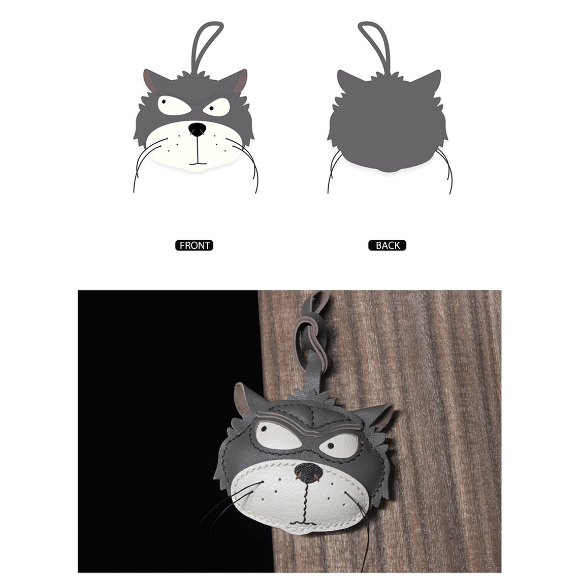 CUCUBIRD POPSEWING® Leather Fun Cat Keychain DIY Kit  